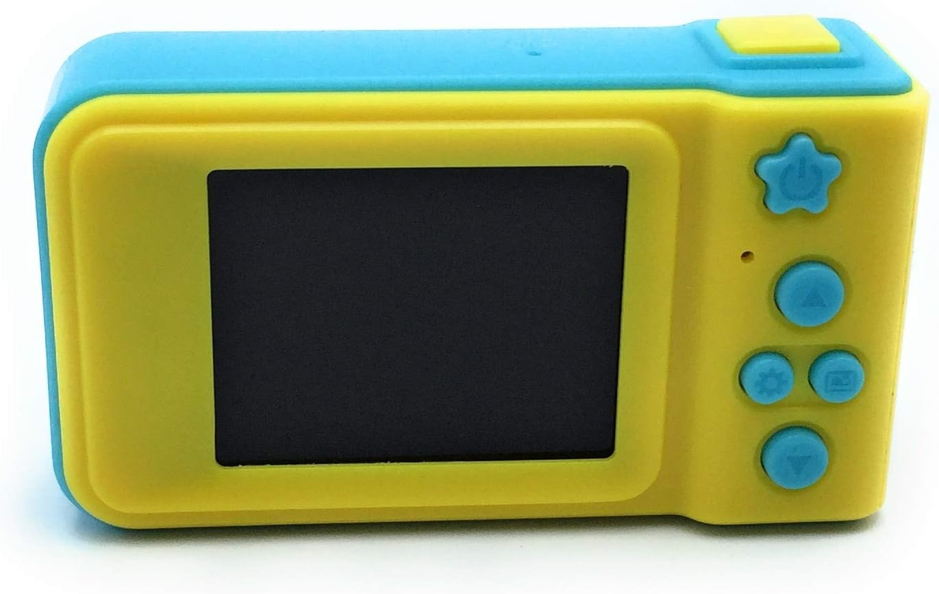 Minoni Digitale Kindercamera met 32GB Geheugen - Blauw en Geel - Voor Kinderen 3-12 Jaar