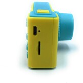 Minoni Digitale Kindercamera met 32GB Geheugen - Blauw en Geel - Voor Kinderen 3-12 Jaar