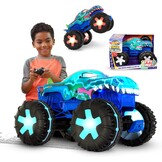 Hot Wheels Monster Trucks Mega-Wrex Alive RC, bestuurbare truck | Grote RC-speelgoedtruck met licht en geluid, oplaadbaar via USB, schaal 1:15, JBD90