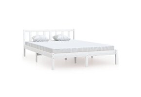 Massief Grenen Houten Bedframe Wit 160x200 cm - 34% Korting