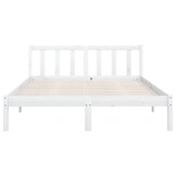 vidaXL Bedframe massief grenenhout wit 160x200 cm