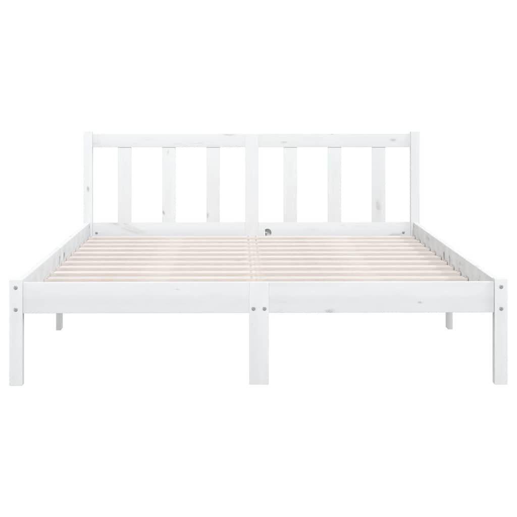 vidaXL Bedframe massief grenenhout wit 160x200 cm