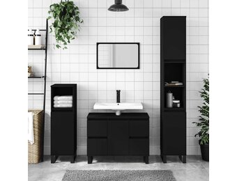 vidaXL Badkamerkast 80x33x60 cm bewerkt hout zwart