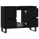 vidaXL Badkamerkast 80x33x60 cm bewerkt hout zwart