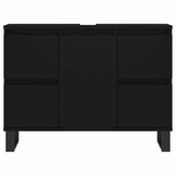 vidaXL Badkamerkast 80x33x60 cm bewerkt hout zwart