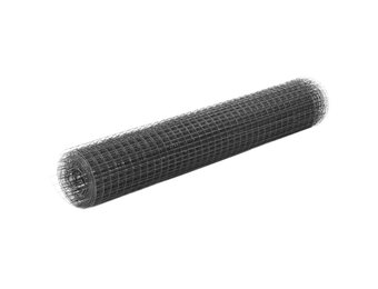 vidaXL Kippengaas 25x1 m staal met PVC coating grijs