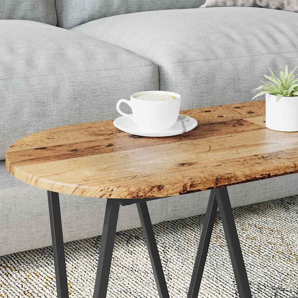 vidaXL Salontafel Oud Hout 80 x 40 x 40.5 cm Bewerkt hout en metaal
