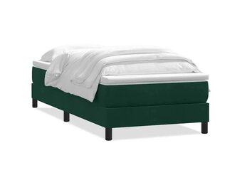 vidaXL Bed boxspring zonder matras 200x220 cm fluweel donkergroen