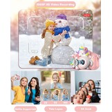 Gofunly Kinderen Camera - 20MP - 1080p - Met 32GB SD-kaart - Eenhoorn Wit