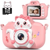 Gofunly Kinderen Camera - 20MP - 1080p - Met 32GB SD-kaart - Eenhoorn Wit