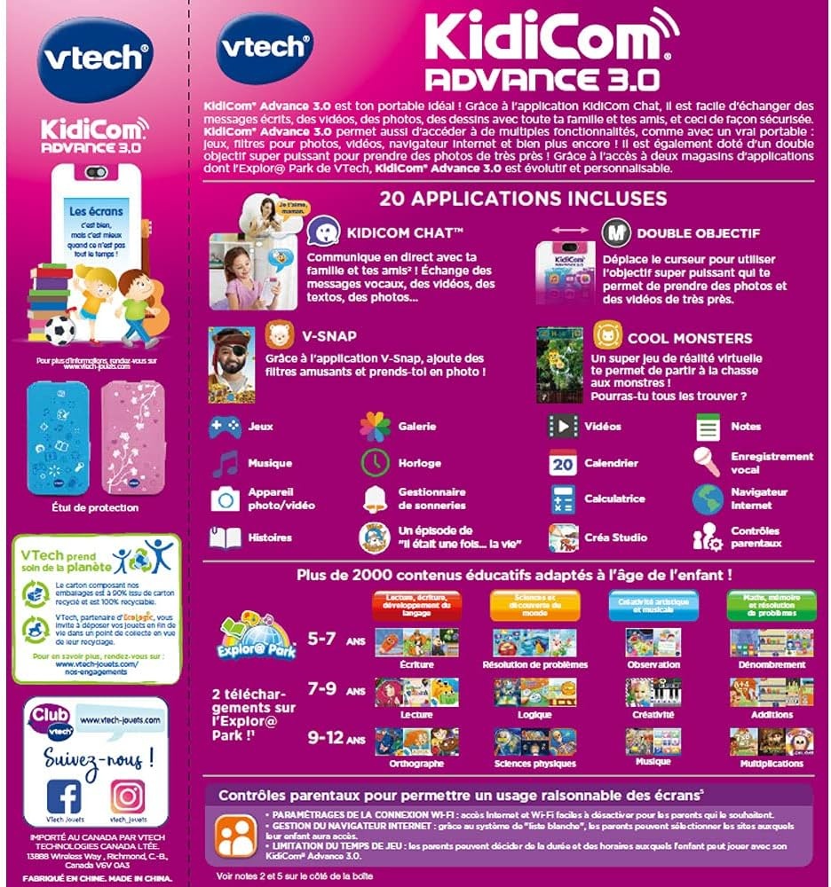 VTech KidiCom Advance 3.0 Roze - Interactieve Smartphone voor Kinderen