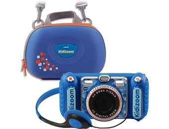 Vtech 80-520094 80-520094-KidiZoom Duo DX incl. draagtas blauw kindercamera