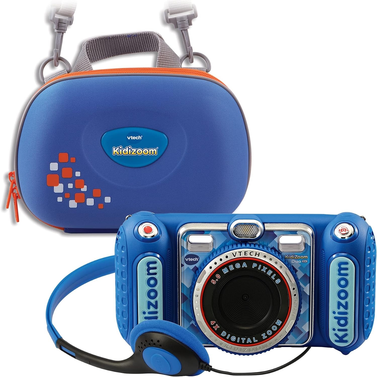 Vtech 80-520094 80-520094-KidiZoom Duo DX incl. draagtas blauw kindercamera