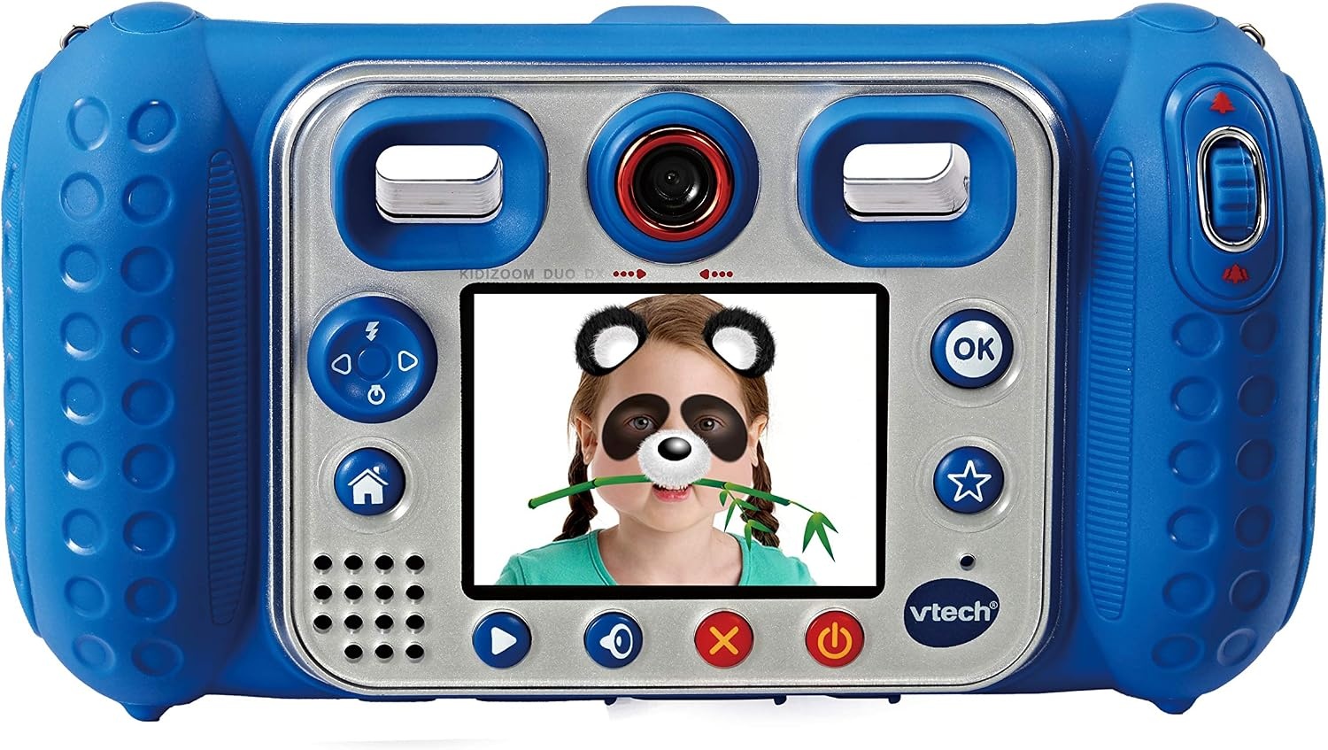 Vtech 80-520094 80-520094-KidiZoom Duo DX incl. draagtas blauw kindercamera