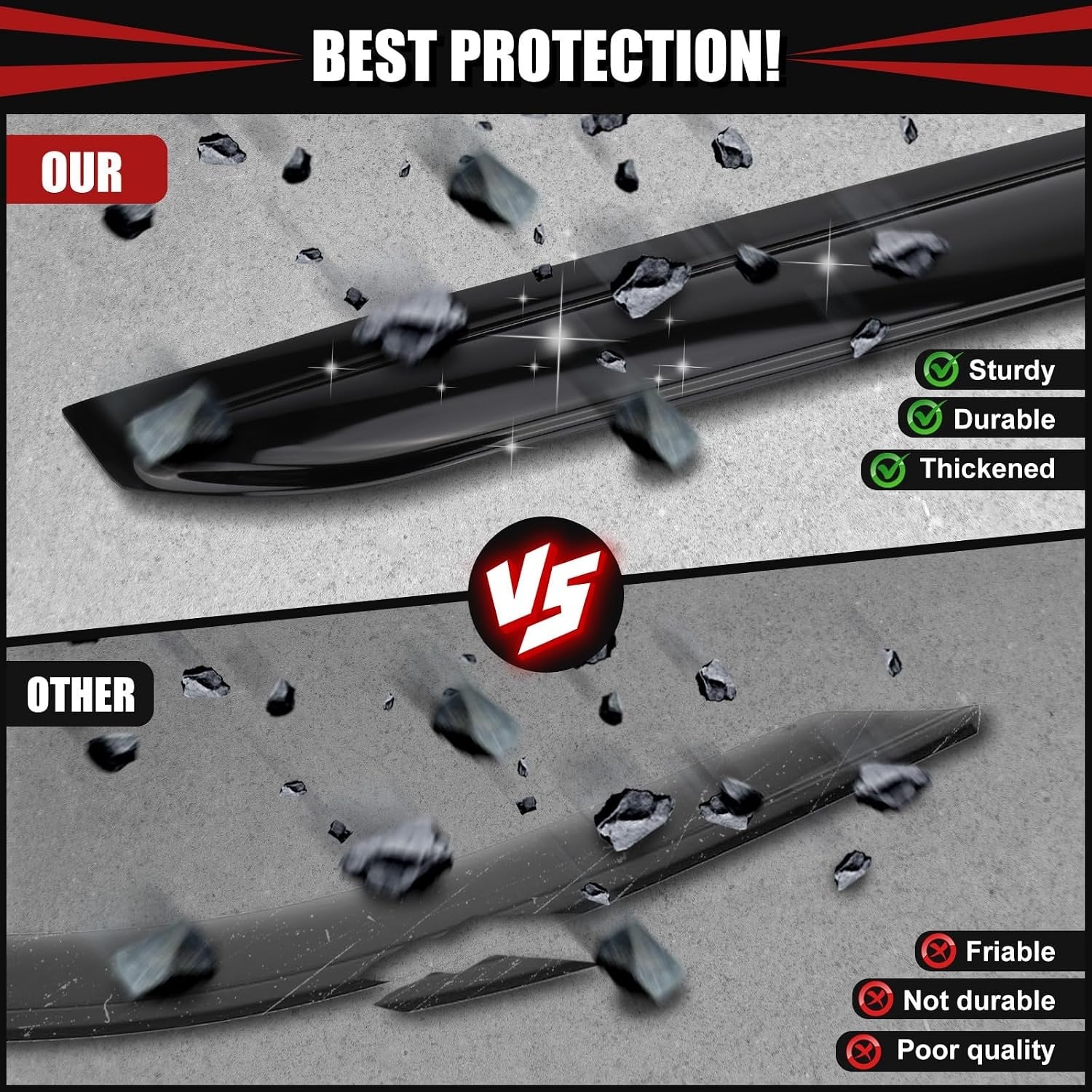Car Wind Deflectors Compatible with Renault Trafic Nissan Primastar Opel Vauxhall Vivaro 2001-2014, 1 Pair Rain Guards for Windows, Vent Deflector Window Visors for Cars