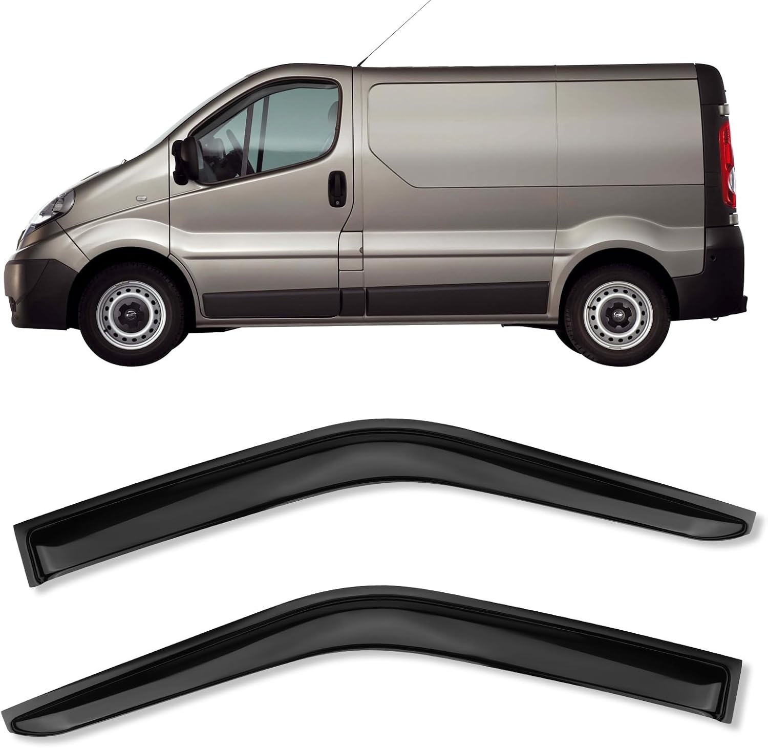 Car Wind Deflectors Compatible with Renault Trafic Nissan Primastar Opel Vauxhall Vivaro 2001-2014, 1 Pair Rain Guards for Windows, Vent Deflector Window Visors for Cars