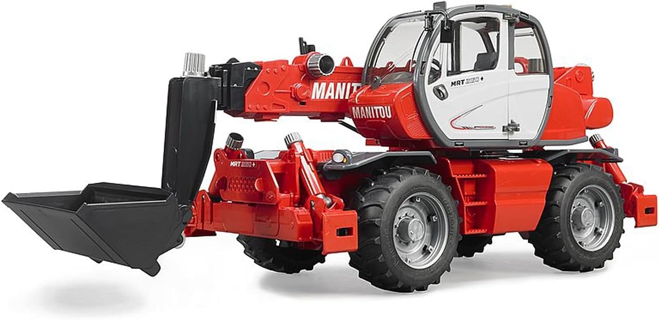 Bruder - Manitou Telescop forklift (BR2129), Multicoloured, 02129 | 1:16 Scale Construction Farm Farm Toy Forklift