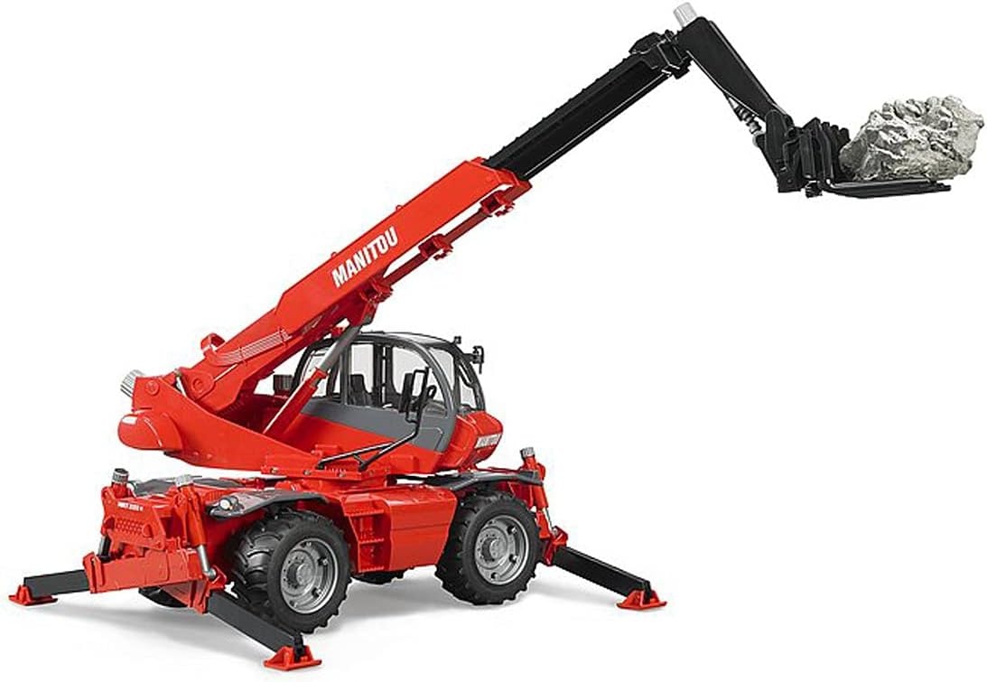 Bruder - Manitou Telescop forklift (BR2129), Multicoloured, 02129 | 1:16 Scale Construction Farm Farm Toy Forklift