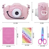 Kindercamera, digitale camera kinderen met USB-laadfunctie, uitgerust met 32 GB geheugenkaart, 1080p HD-scherm, zeer geschikt als cadeau voor kinderen op Kerstmis (roze)