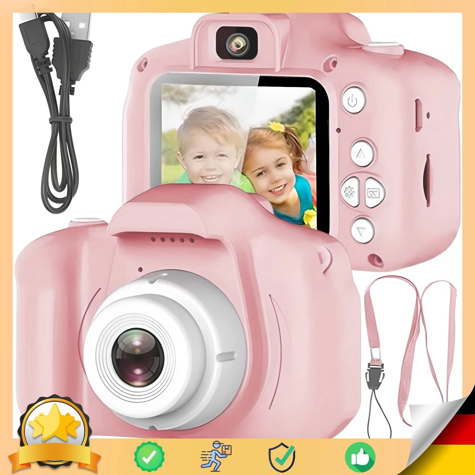 Retoo Mini Digitale Kinder Camera HD 1080P met 2 inch scherm Roze