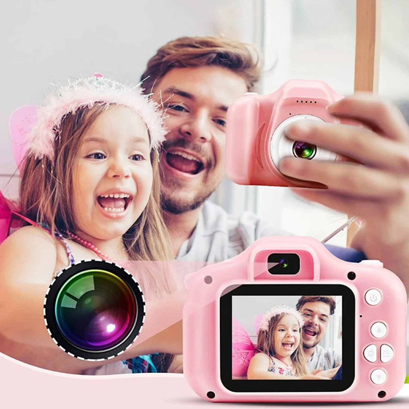 Retoo Mini Digitale Kinder Camera HD 1080P met 2 inch scherm Roze
