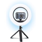 VTech - KidiZoom Video Studio Pro, digitale camera voor kinderen, foto, selfie, HD-video, kleurendisplay met ringlicht, statief, achtergrond en handschoenen, groen, cadeau van 7 jaar tot 14 jaar - inhoud in het Frans