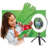VTech - KidiZoom Video Studio Pro, digitale camera voor kinderen, foto, selfie, HD-video, kleurendisplay met ringlicht, statief, achtergrond en handschoenen, groen, cadeau van 7 jaar tot 14 jaar - inhoud in het Frans