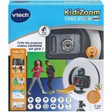 VTech - KidiZoom Video Studio Pro, digitale camera voor kinderen, foto, selfie, HD-video, kleurendisplay met ringlicht, statief, achtergrond en handschoenen, groen, cadeau van 7 jaar tot 14 jaar - inhoud in het Frans