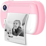 i-Paint P9 Instant Camera voor kinderen, printen B/N op thermisch papier, 1080P digitale camera FHD, LCD 3,5 inch, Micro SD 32 GB, kleur roze
