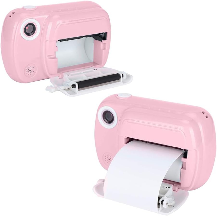 i-Paint P9 Instant Camera voor kinderen, printen B/N op thermisch papier, 1080P digitale camera FHD, LCD 3,5 inch, Micro SD 32 GB, kleur roze