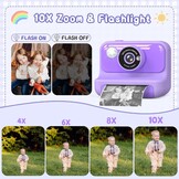 Hangrui Instant Print kindercamera, 2,4 inch Instant Camera voor kinderen, 1080P kindercamera's met 32 GB kaart en 3 rollen fotopapier, kerstverjaardagscadeaus speelgoed voor meisjes en jongens van 3