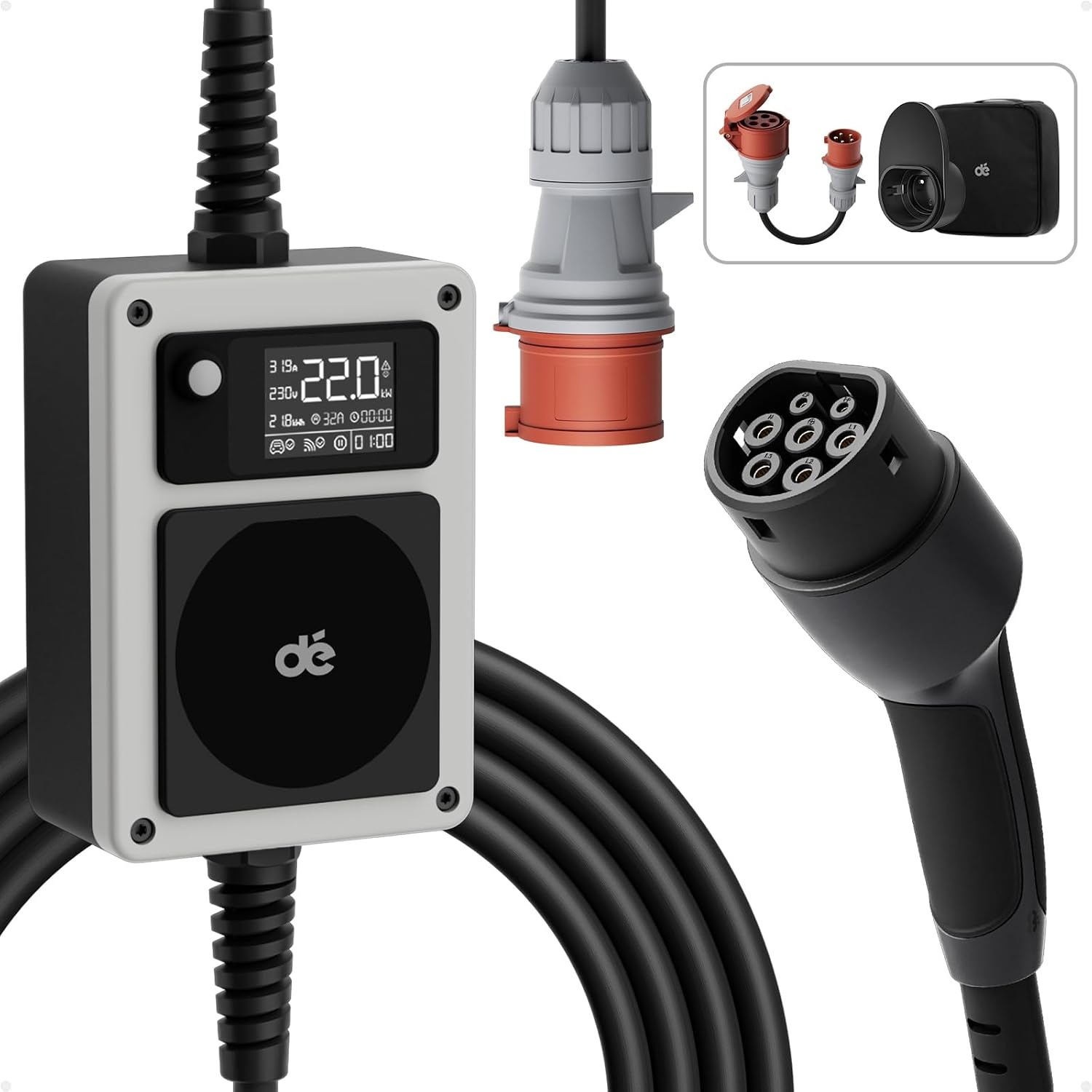 Mobiele Wallbox 22kW met 7m Laadkabel