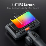 Borescoop voor auto & muur, dubbele lens, 210° twee-weg scharnierend, 1080P HD, 4,5 inch IPS scherm, 8,5mm sonde, 1,5M waterdichte flexibele slang met