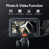 Borescoop voor auto & muur, dubbele lens, 210° twee-weg scharnierend, 1080P HD, 4,5 inch IPS scherm, 8,5mm sonde, 1,5M waterdichte flexibele slang met