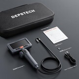 Borescoop voor auto & muur, dubbele lens, 210° twee-weg scharnierend, 1080P HD, 4,5 inch IPS scherm, 8,5mm sonde, 1,5M waterdichte flexibele slang met