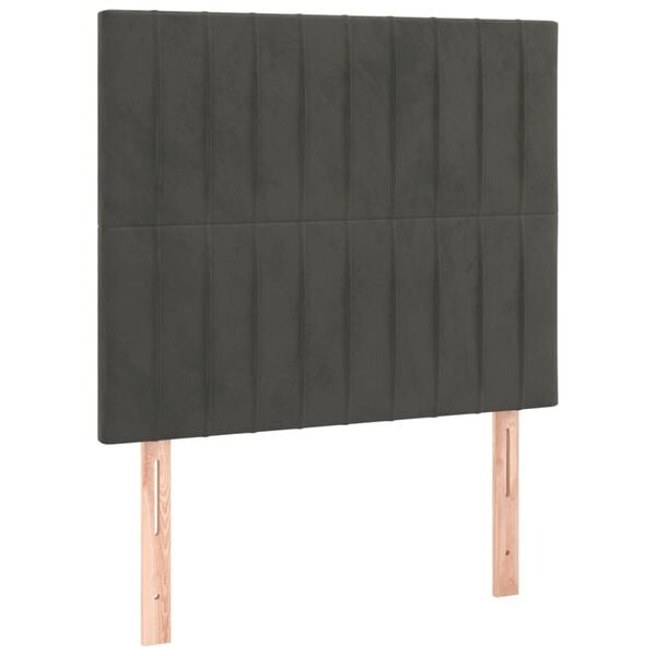 2x Hoofdborden Fluweel Donkergrijs - 78% Korting