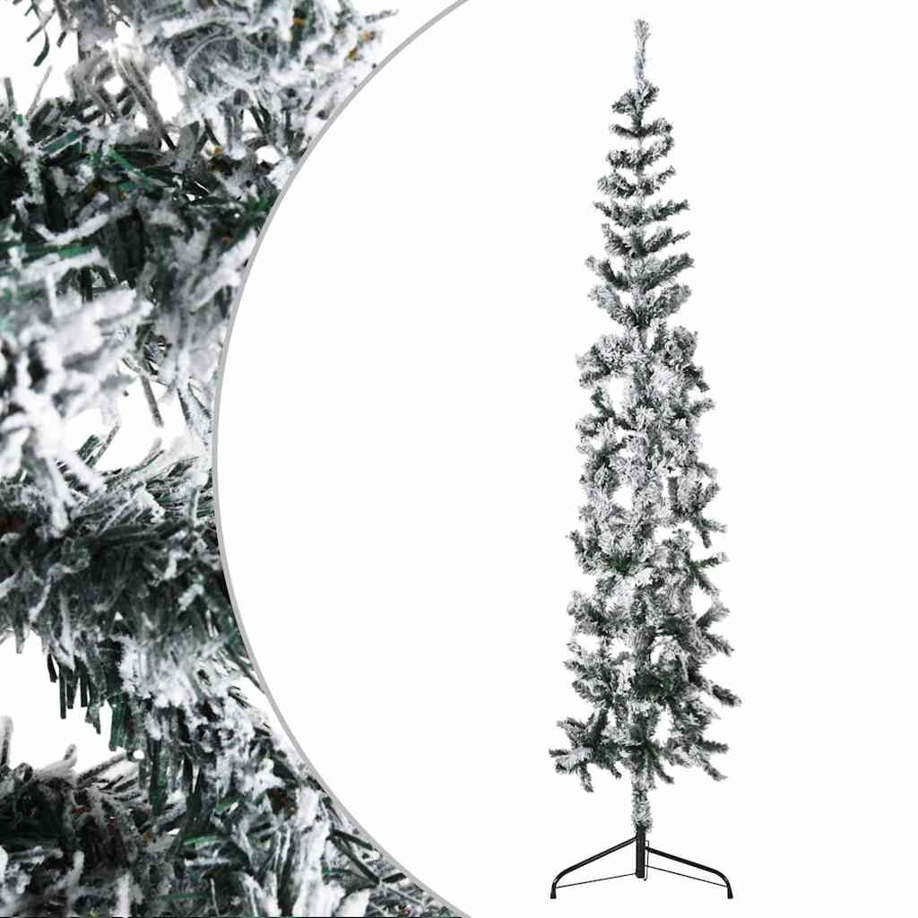 Ruimtebesparende Kerstboom met Sneeuw, 240cm | 74% Korting