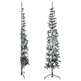Ruimtebesparende Kerstboom met Sneeuw, 240cm | 74% Korting