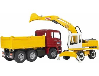 MAN TGA Kiepwagen met Liebherr Graafmachine 1:16 - 34% Korting!