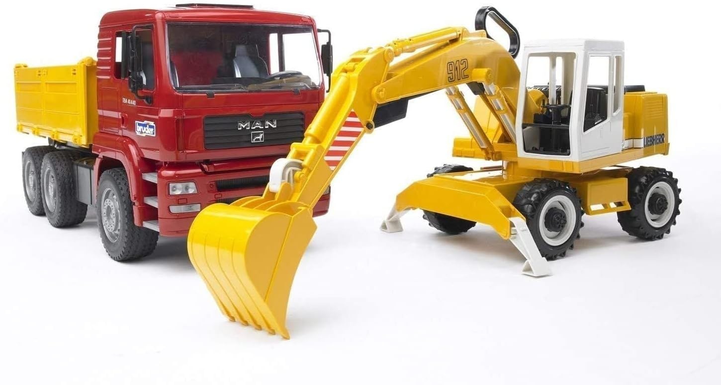 MAN TGA Kiepwagen met Liebherr Graafmachine 1:16 - 34% Korting!