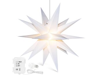 3D Kerstster Buiten/Binnen - LED 58cm - Batterij met Timer - 75% Korting