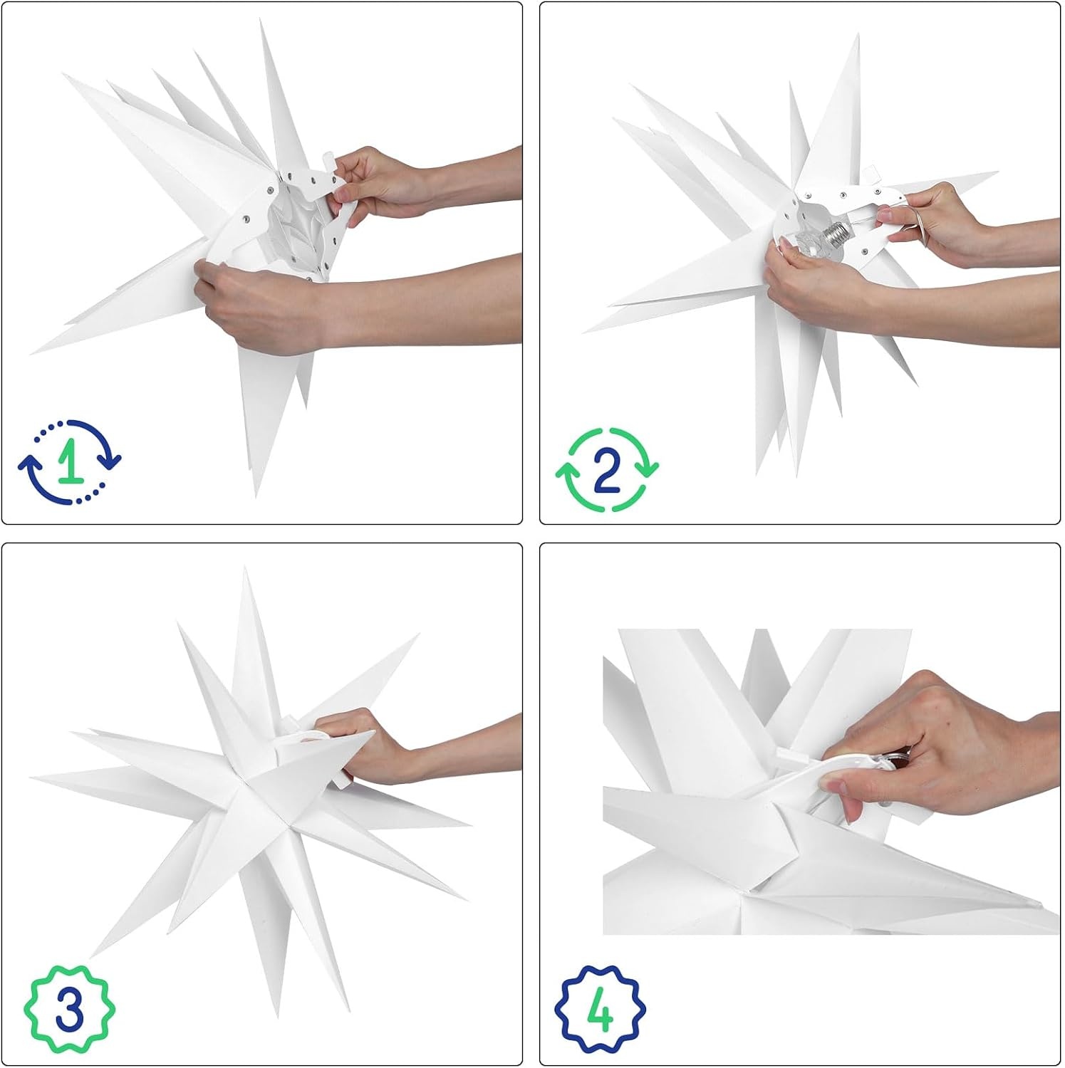 3D Kerstster Buiten/Binnen - LED 58cm - Batterij met Timer - 75% Korting