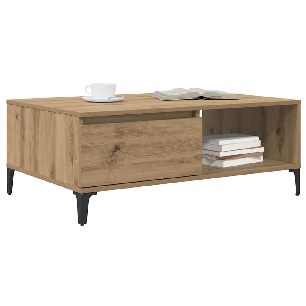 vidaXL Salontafel Eikenkleurig Bewerkt Hout 62% Korting