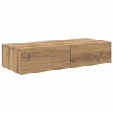 vidaXL Wandschap met lades 80x33x17 cm Artisanaal Eiken - 34% Korting