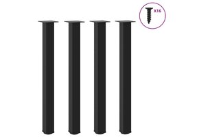 vidaXL Bartafelpoten Staal Zwart (4 stuks, 90-92 cm) - 34% Korting