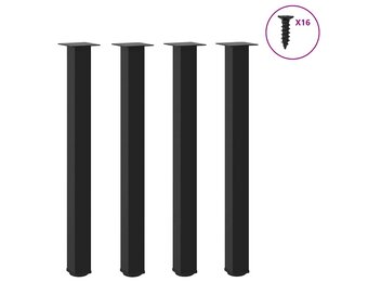 vidaXL Bartafelpoten Staal Zwart (4 stuks, 90-92 cm) - 34% Korting