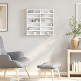 Vitrinekast bewerkt hout wit - Nu met 34% korting!