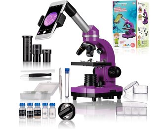 Junior Student Microscoop, tot 1600x, Paars, 34% Korting