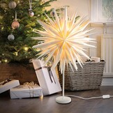 Staande papieren kerstster met LED verlichting voor binnen, kersttafel en ramen