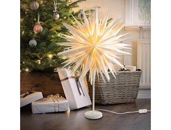 Staande papieren kerstster met LED verlichting voor binnen, kersttafel en ramen